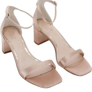 Badgley Mischka Jewel Collection Champagne Rose Blush  Ankle-Strap